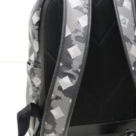 MCM Stark Munich Lion Camo Print Backpack - Gray/Black/White